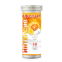 Изображение товара Алколайт комплекс с двухвалентным селеном и дигидроквертцетином интенсив с ароматом апельсин-лимон 10 шт. таблетки шипучие массой 4 гр