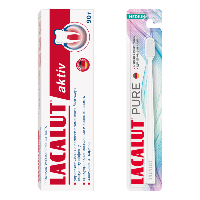 Изображение товара Набор LACALUT ЗУБНАЯ ПАСТА AKTIV 90,0 + LACALUT PURE ЗУБНАЯ ЩЕТКА СРЕДНЕЙ ЖЕСТКОСТИ со скидкой